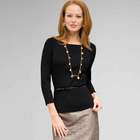 Belted Ribbed Boat Neck Sweater, , small