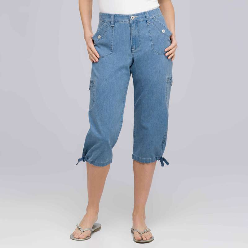 Classic Capri with Button Detail, , large