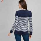 Navy and White Striped Cardigan, , small
