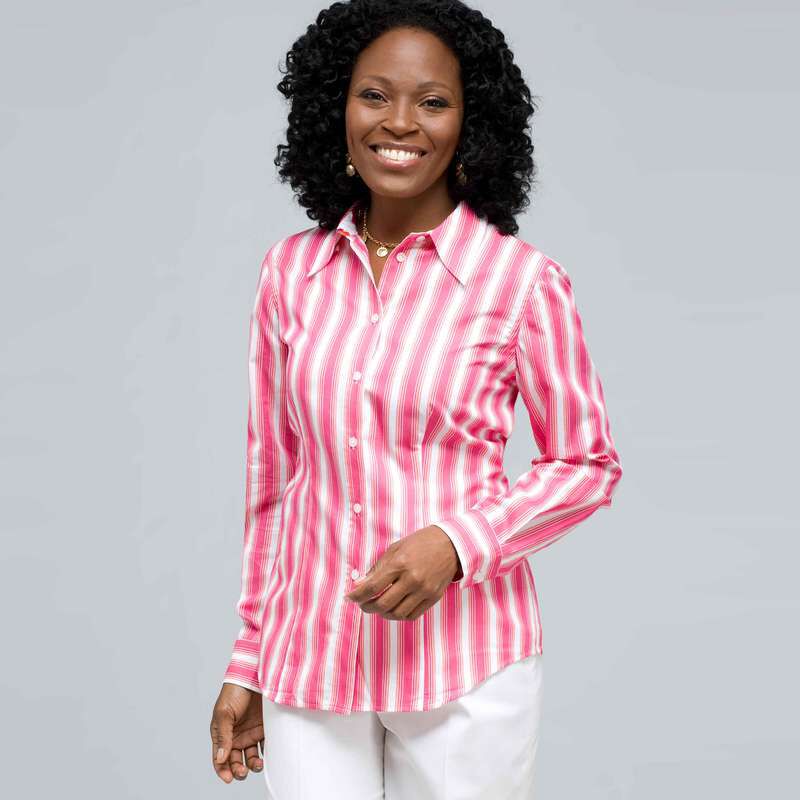 Striped Button Down Shirt, , large