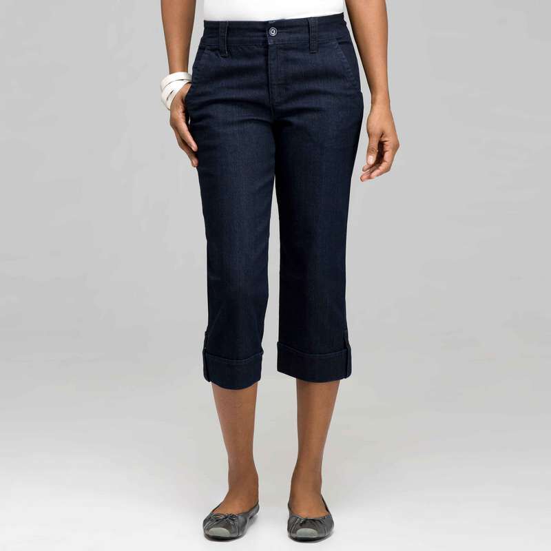 5 Pocket Cuffed Capri (Plus), , large